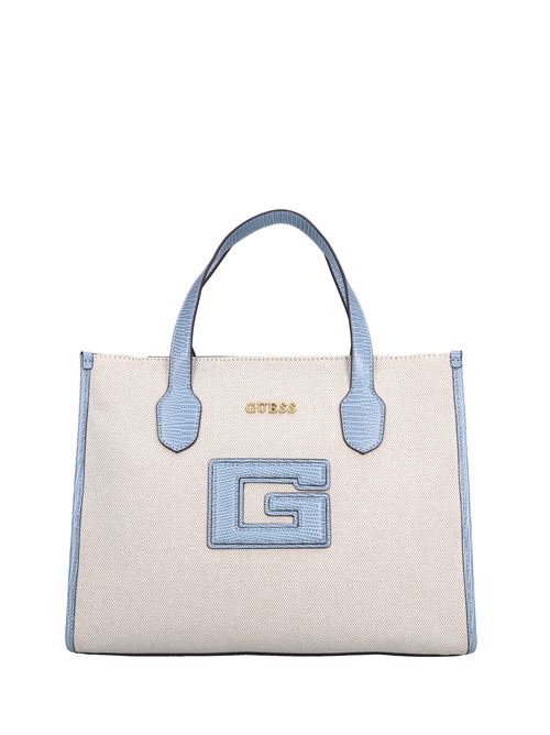 Borsa in ecopelle e tessuto GUESS | HWWK919822DENIM CHIARO